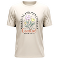 Zia Rose Boutique beige cotton t-shirt with floral graphic and Fearfully and Wonderfully Created Psalm 139:14 text
