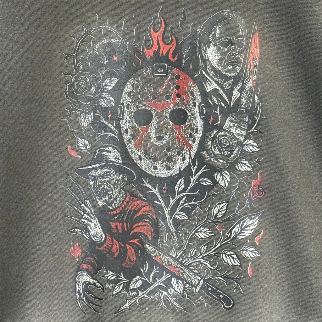 Horror Faces in Bloody Rose Garden Tshirt