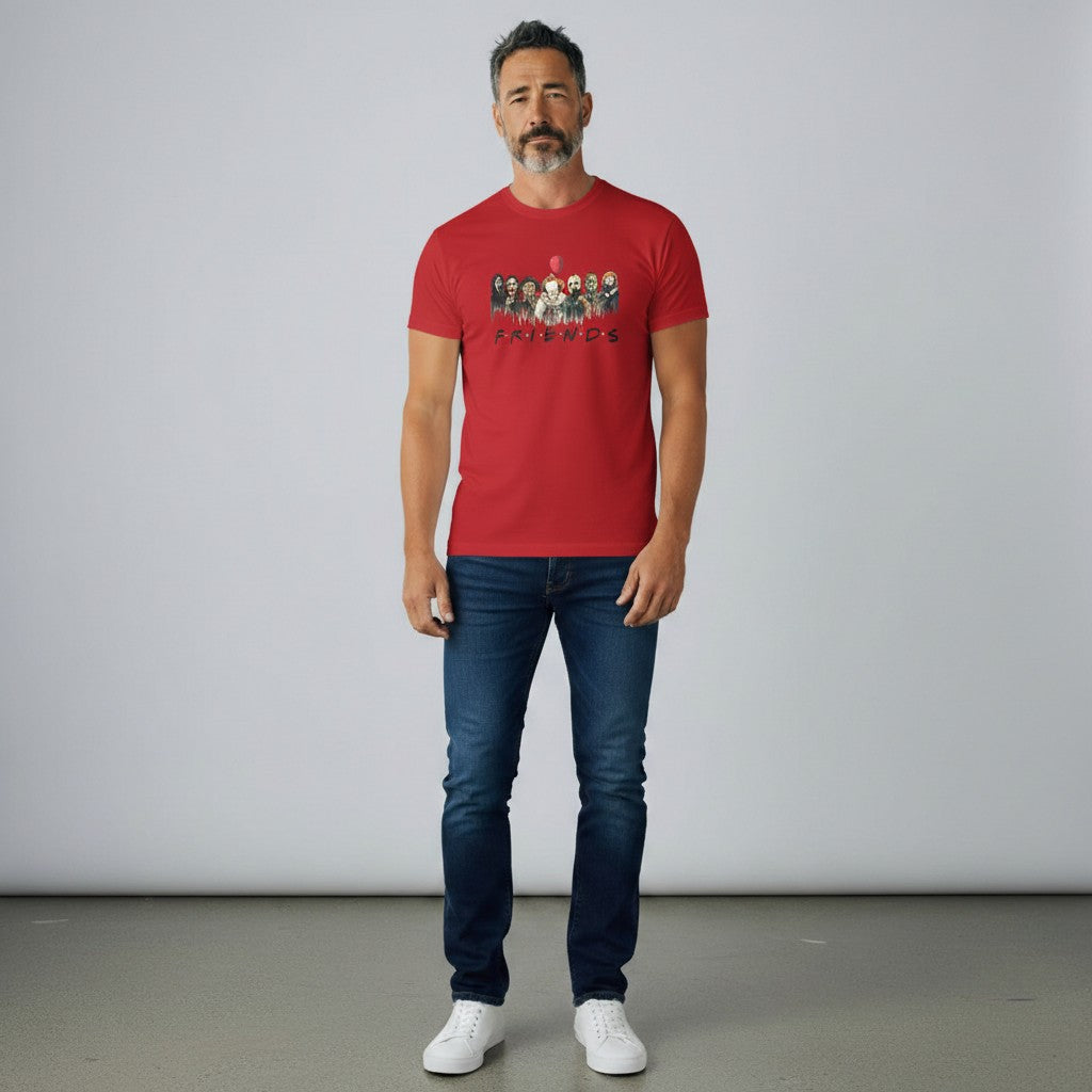 Zia Rose Boutique red cotton t-shirt featuring a horror movie character graphic print on the chest