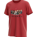 Zia Rose Boutique red cotton t-shirt featuring a graphic print of iconic horror movie characters.