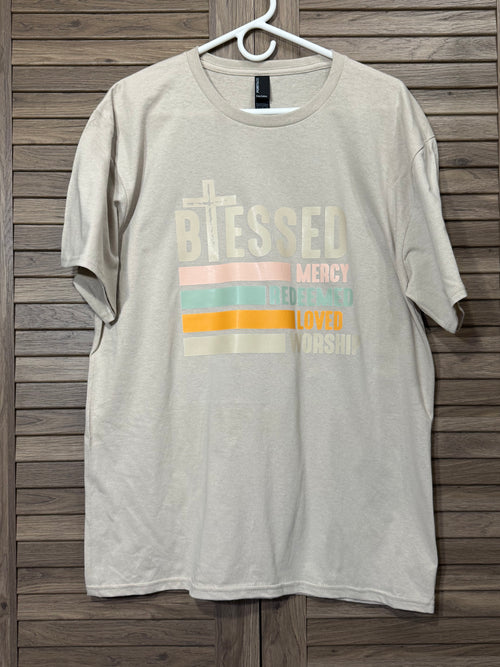 Blessed, Mercy, Redeemed, Love, Worship Tshirt