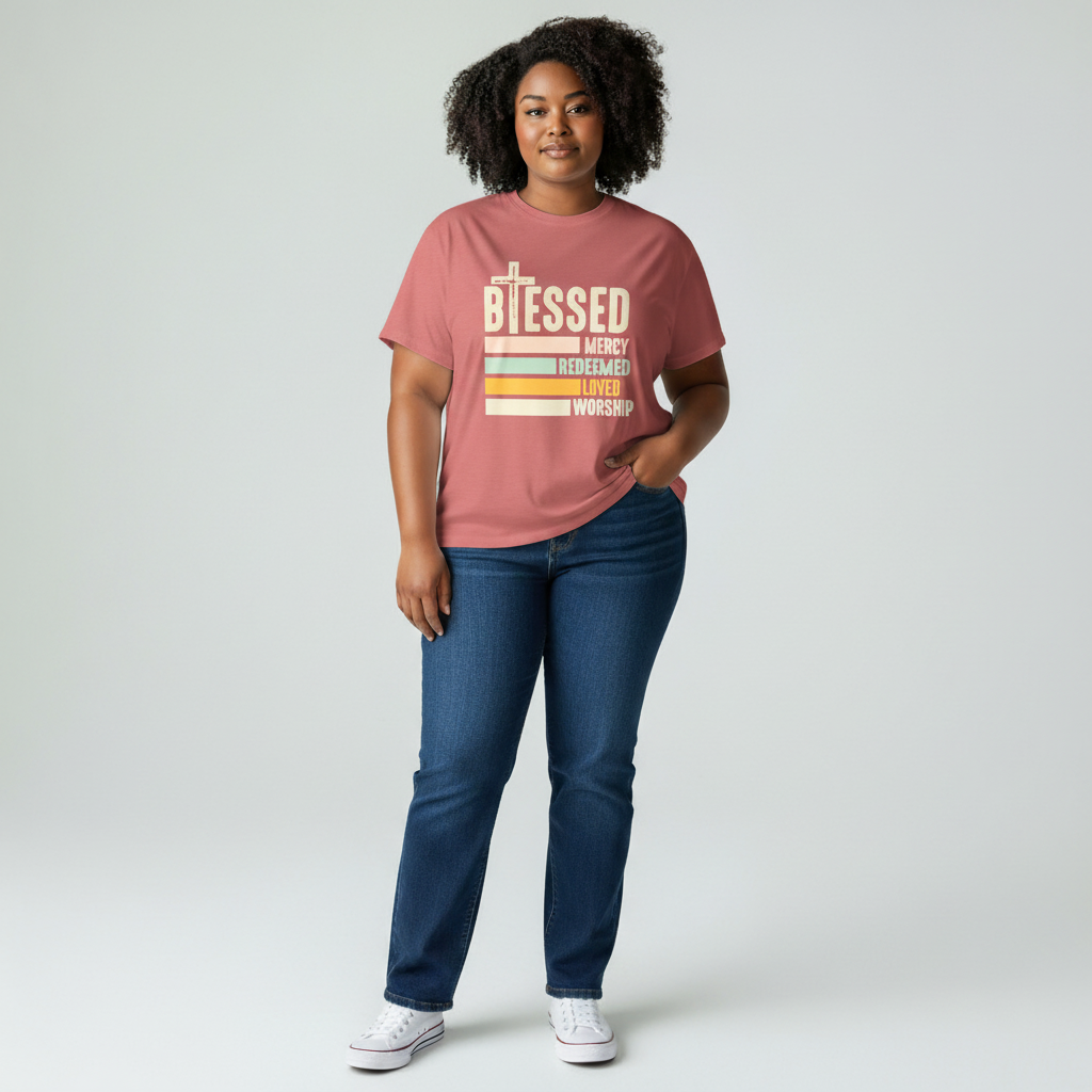 Blessed, Mercy, Redeemed, Love, Worship T-shirt