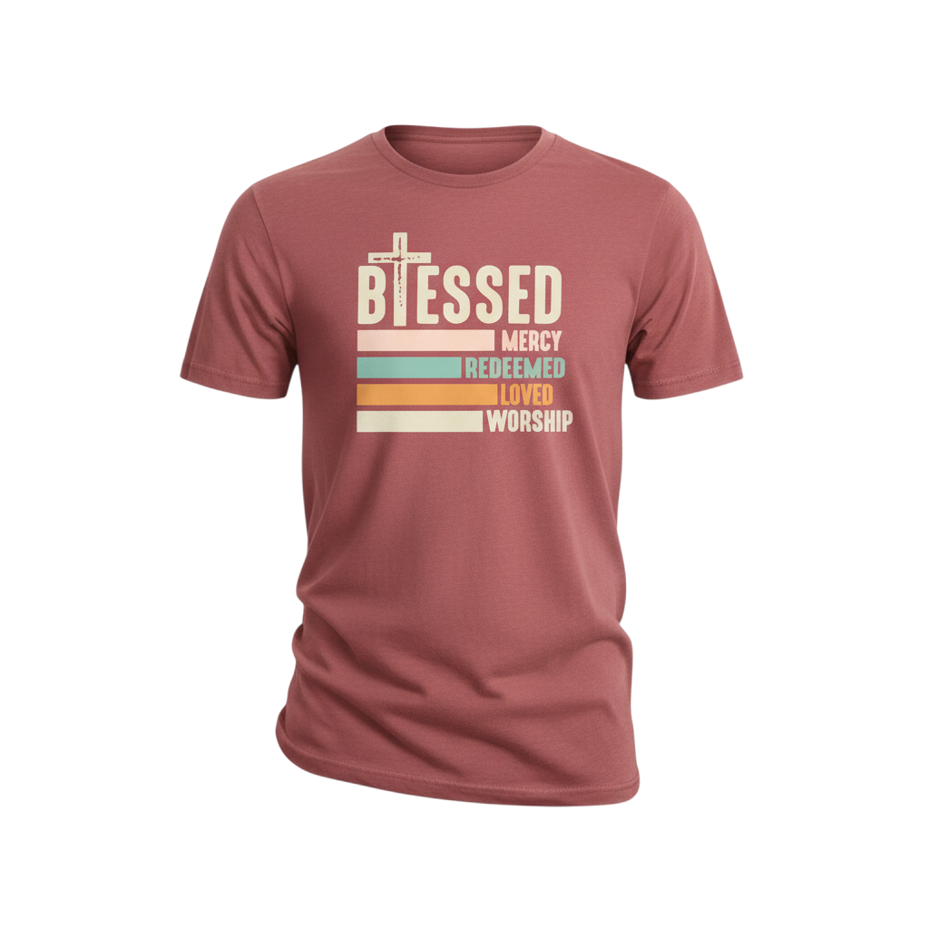 Blessed, Mercy, Redeemed, Love, Worship T-shirt