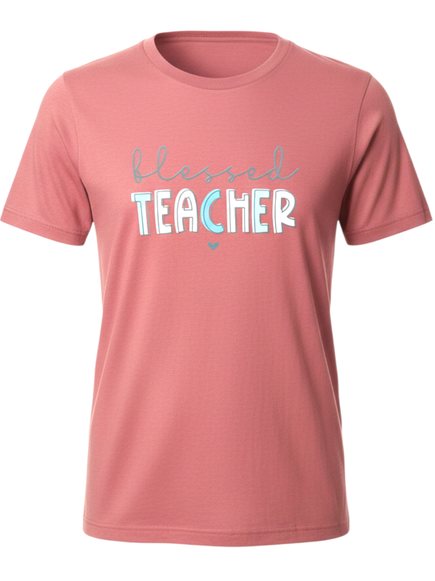 Blessed Teacher Graphic Crewneck T-Shirt