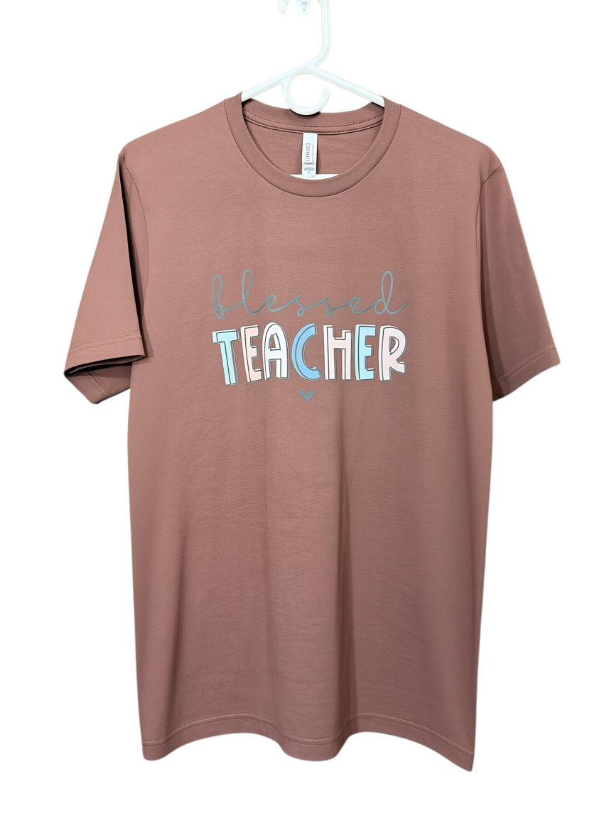 Blessed Teacher Graphic Crewneck T-Shirt